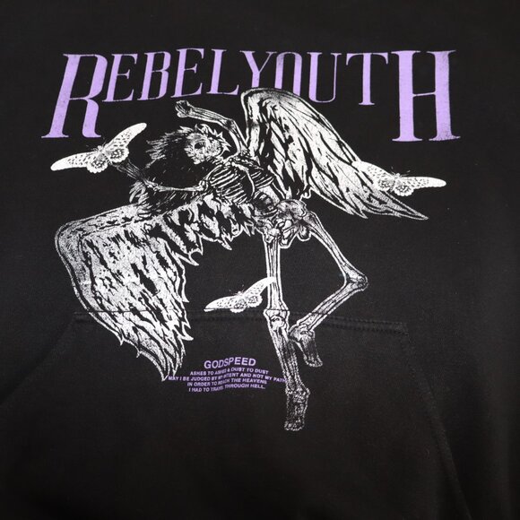 Civil Regime The Rebel Youth Hoodie Black Purple Unisex Size Large* measured EUC - Picture 4 of 7